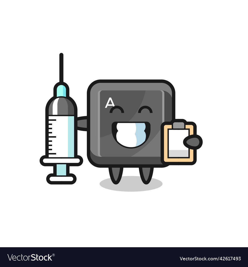 Mascot of keyboard button as a doctor