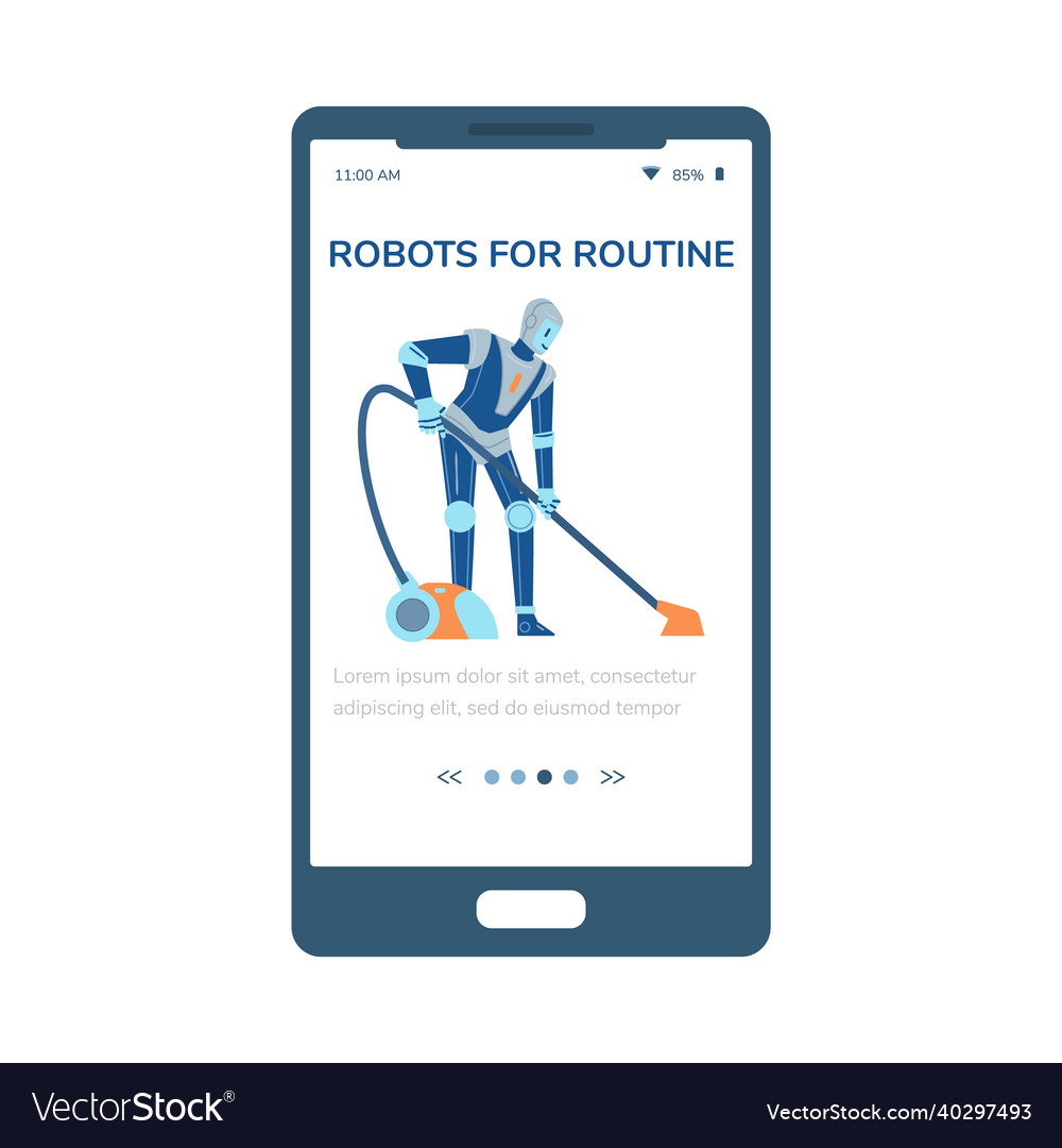 Mobile page of home robot for routine chores flat