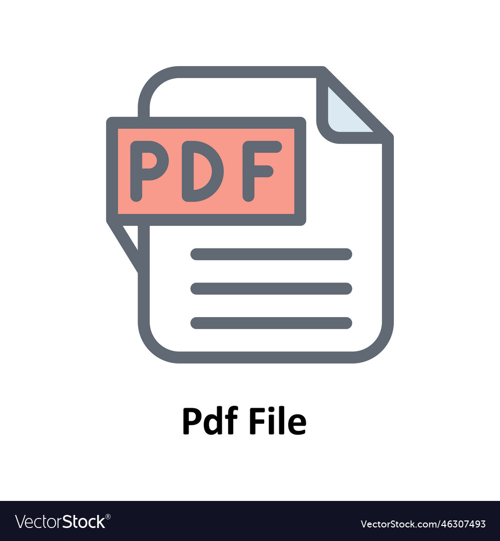 Pdf file fill outline icons simple stock