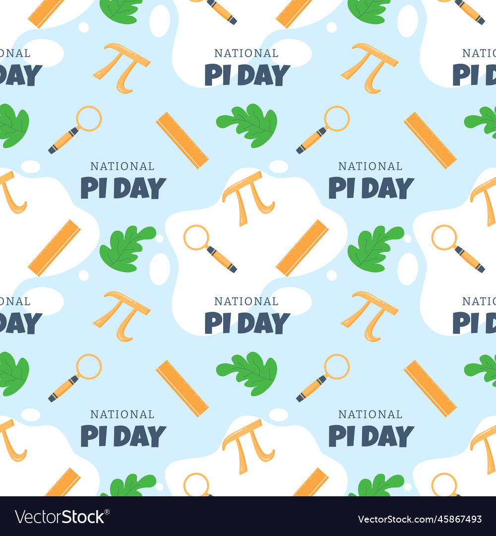 Pi day seamless pattern design with mathematical