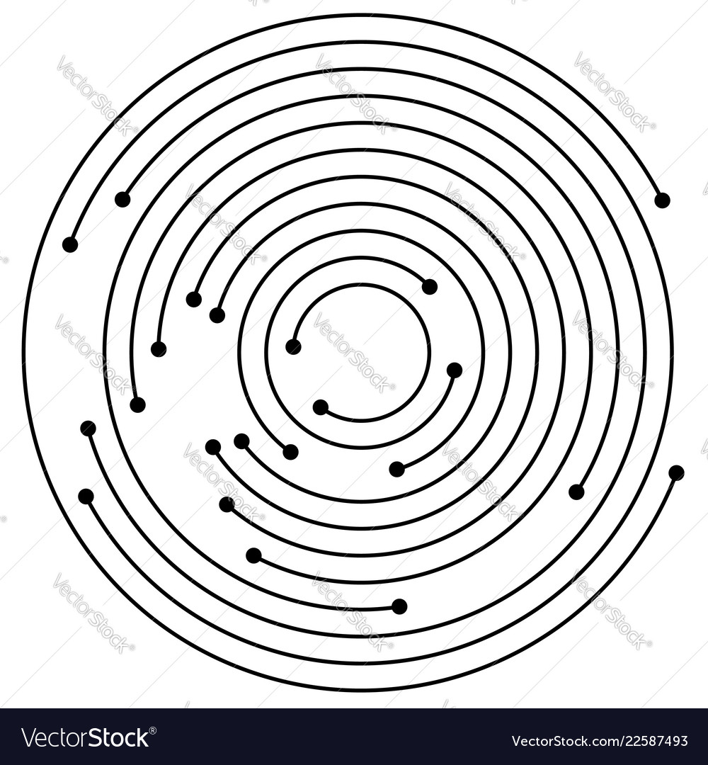 Random konzentrische Kreise mit Punkten rund vector image Random konzentrische Kreise mit Punkten rund