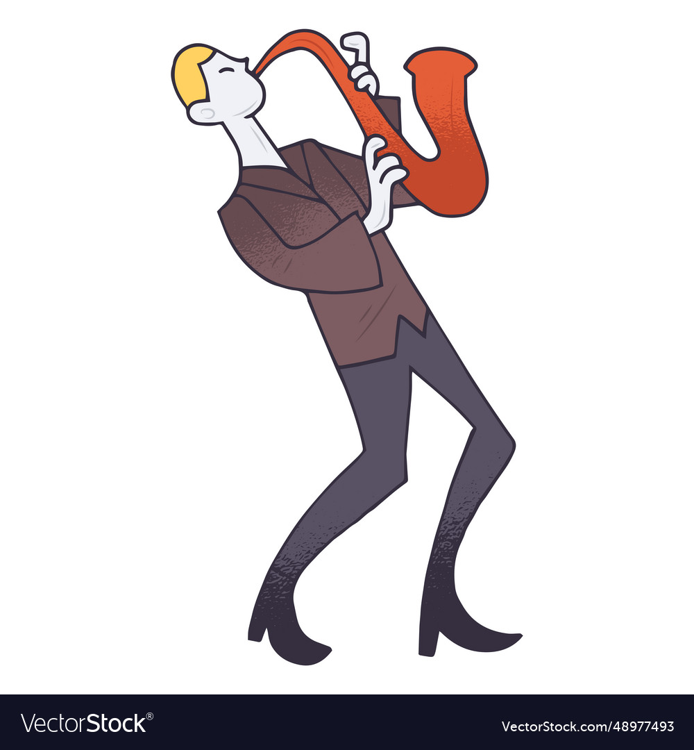 Saxophone player cartoon