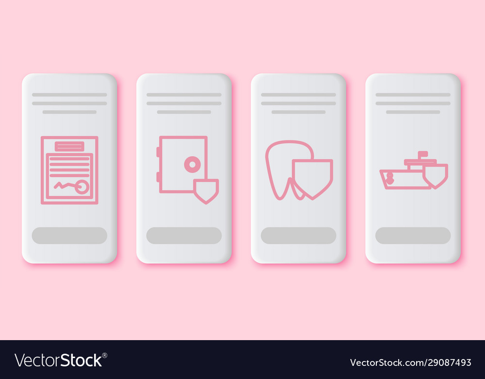 Set line filled form safe with shield tooth vector image Set line filled form safe with shield tooth
