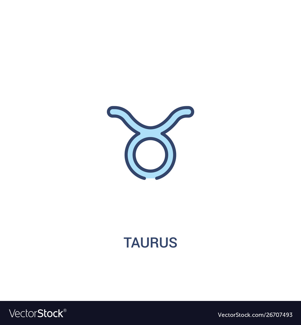 Taurus concept 2 colored icon simple line element vector image Taurus concept 2 colored icon simple line element
