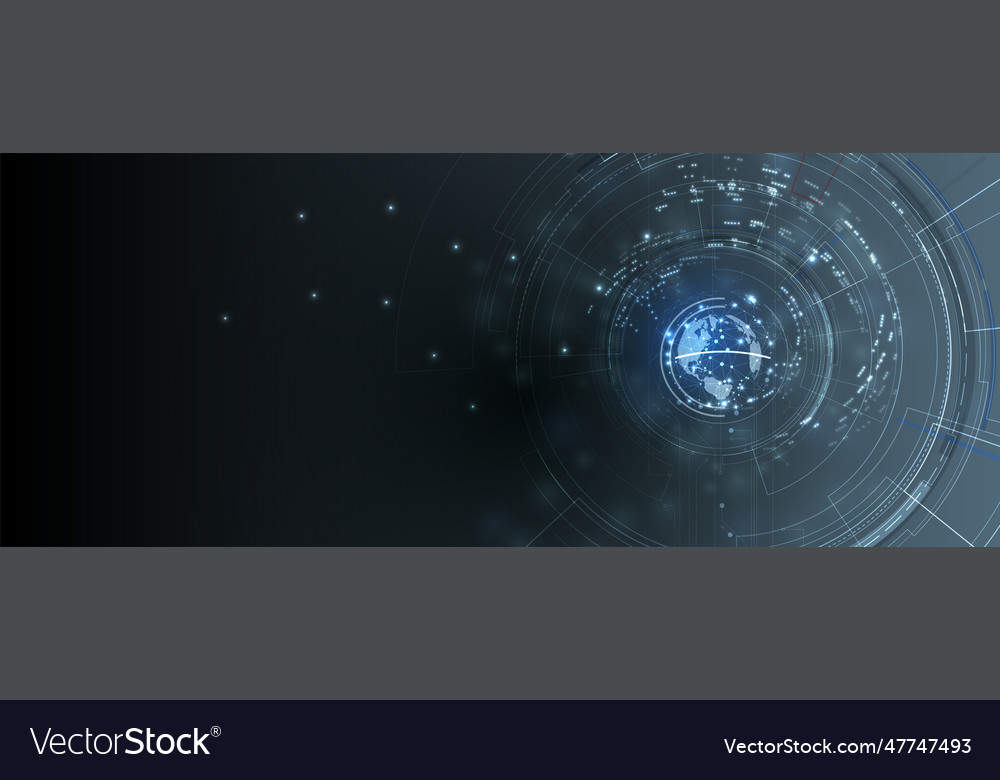 Technology data background idea of global vector image Technology data background idea of global
