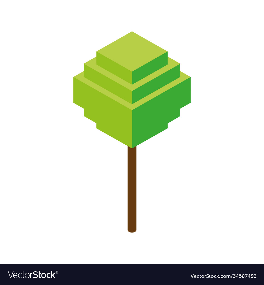 Tree park isometric style icon Royalty Free Vector Image