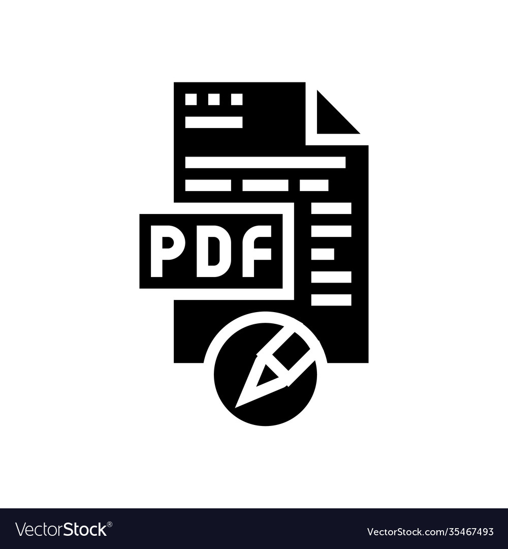 Writing and editing pdf file glyph icon