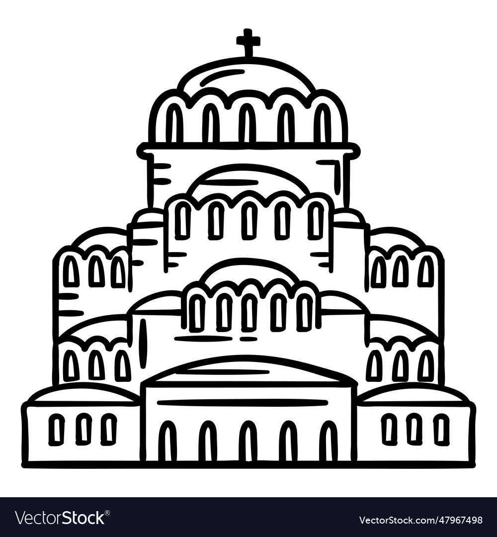 Cathedral stroke Royalty Free Vector Image - VectorStock