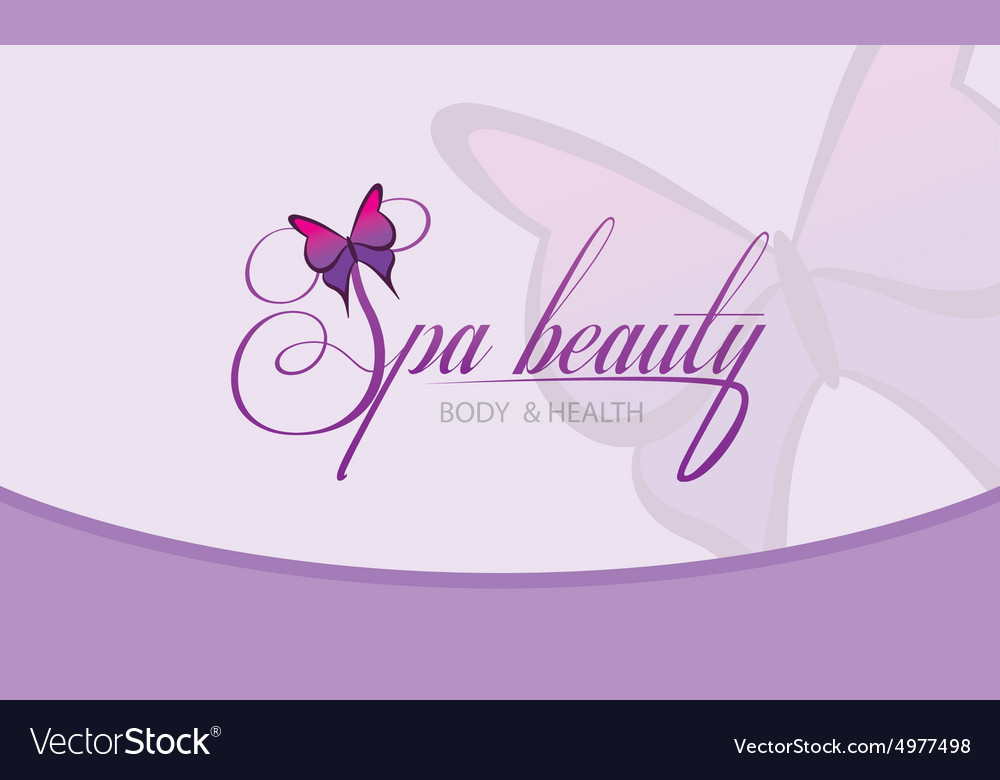 Colored background with text and spa icons