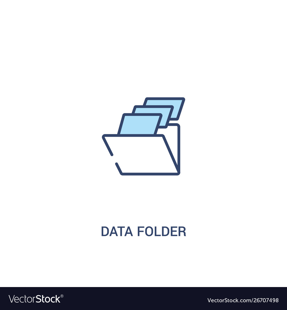 Data folder concept 2 colored icon simple line vector image Data folder concept 2 colored icon simple line