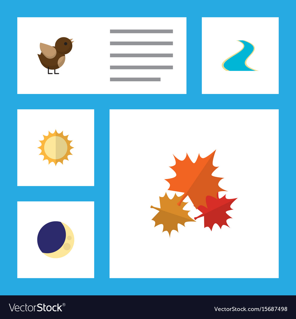 Flat icon ecology set of tributary solar