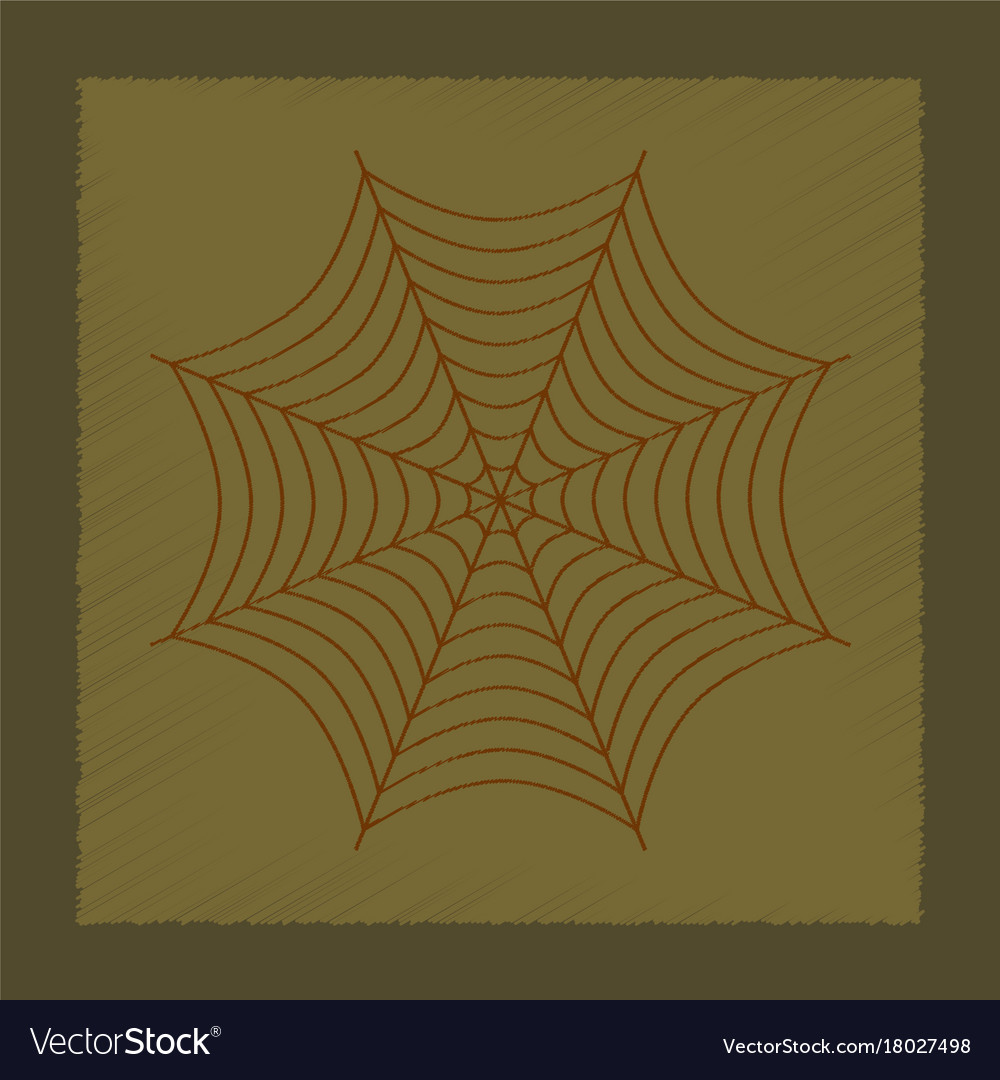 Flat shading style icon spider web