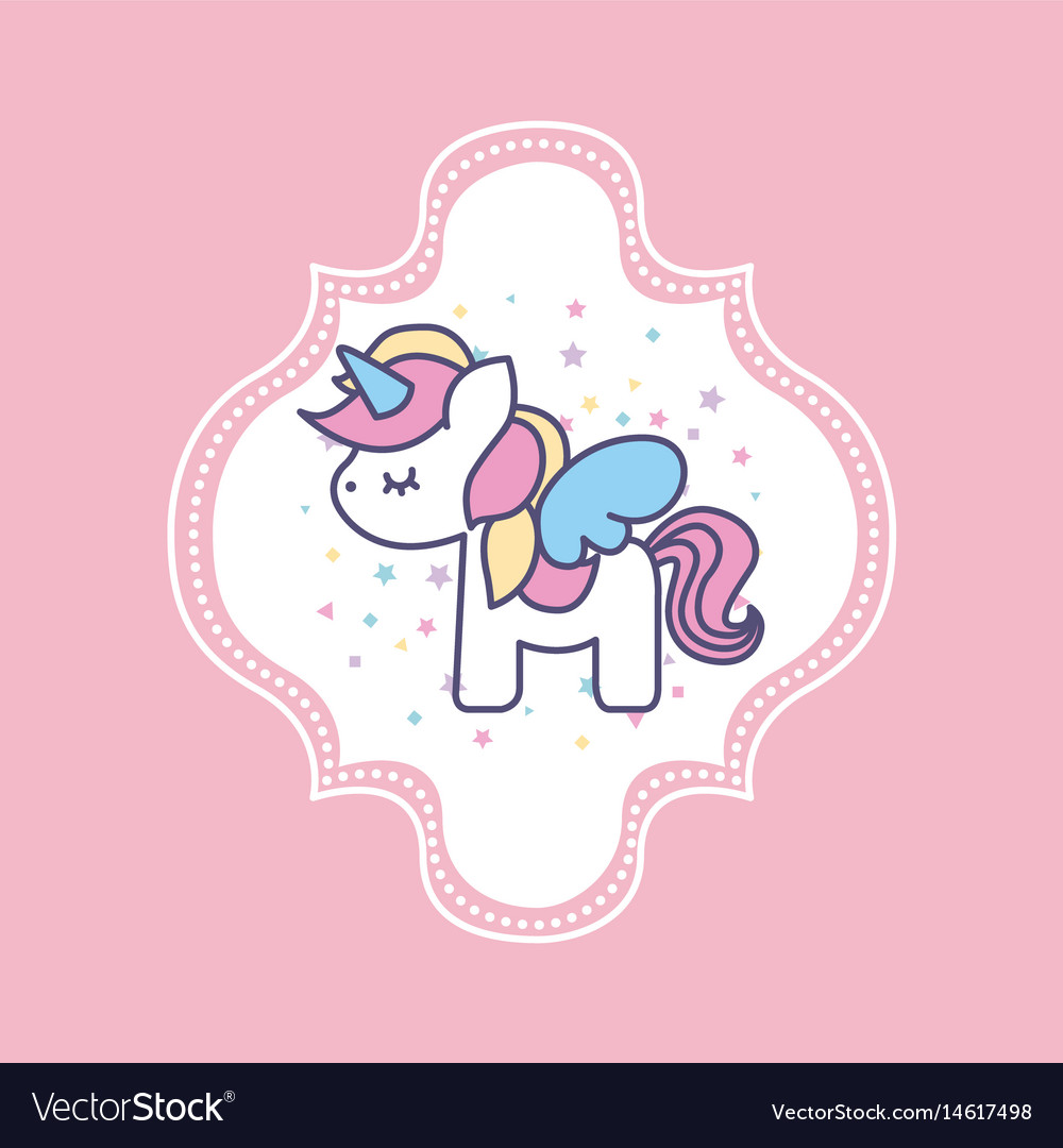 Hand drawn cute unicorn icon