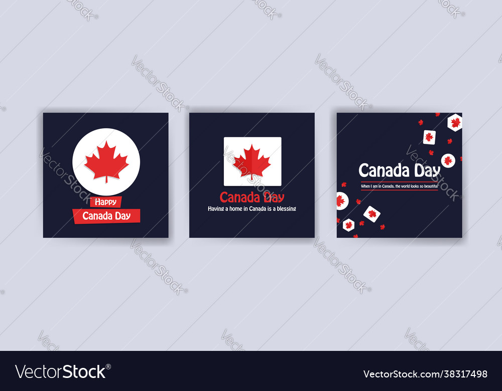 Happy Canada Day Greeting Card Poster Social Vector Image 5098