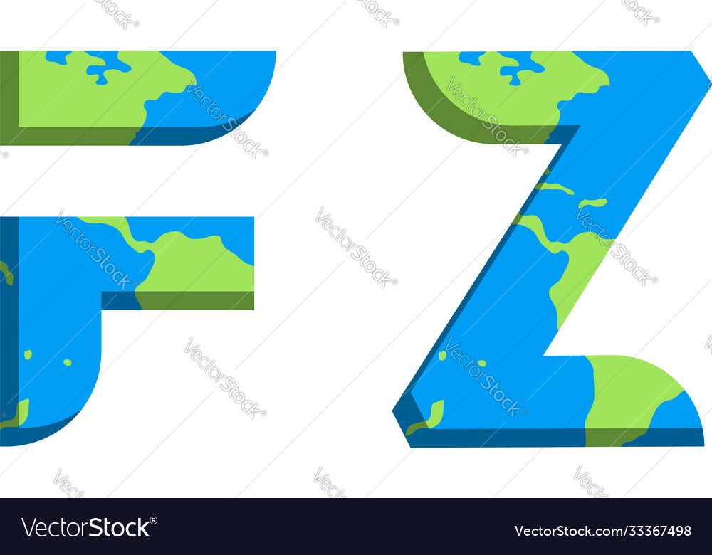 Initial fz logo design with world map style