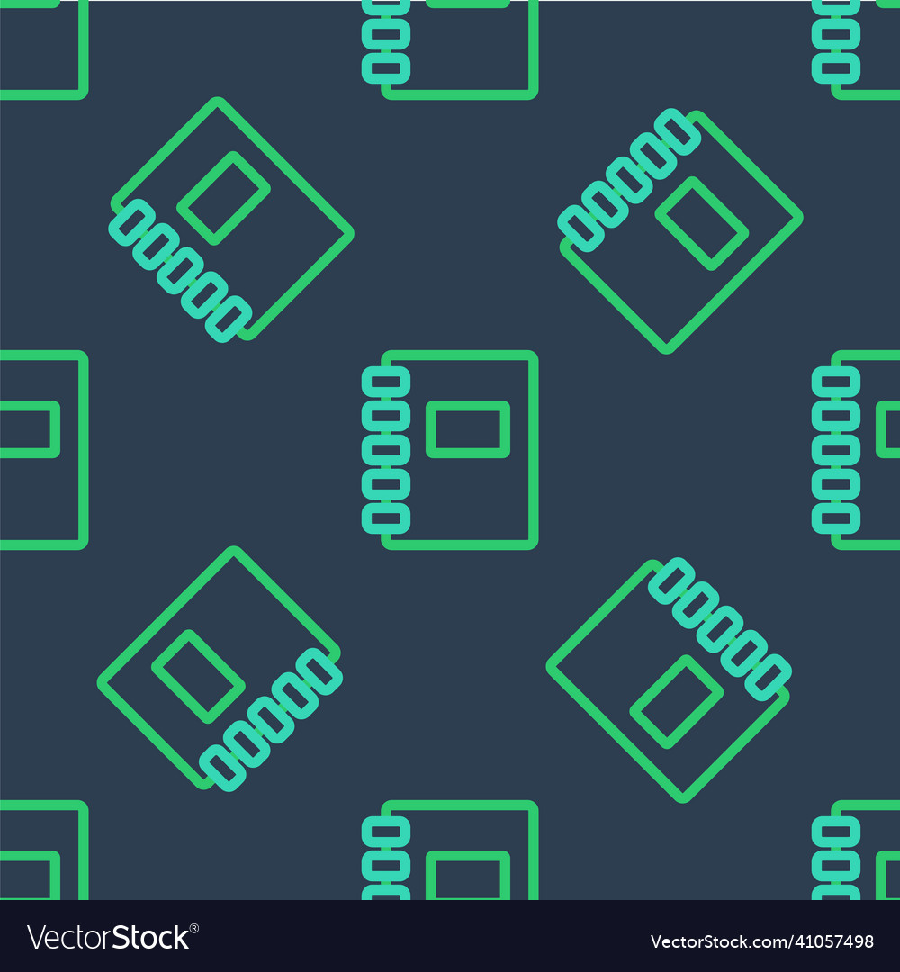 Line notebook icon isolated seamless pattern vector image Line notebook icon isolated seamless pattern