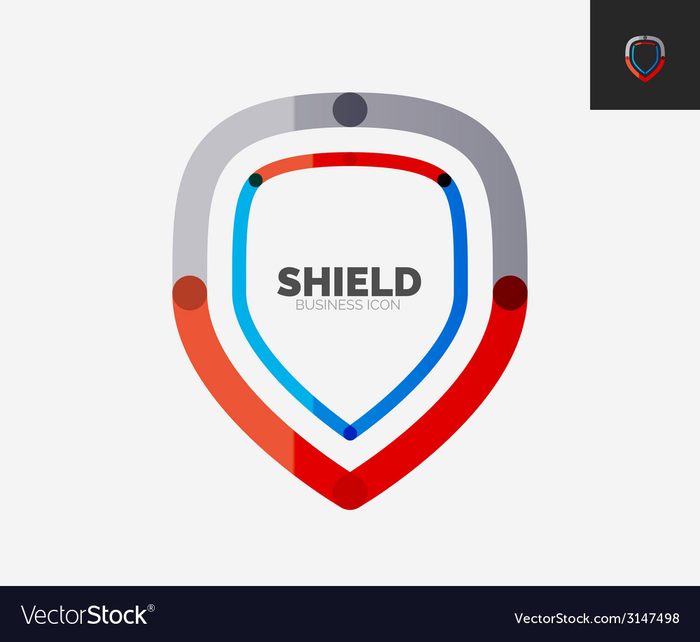 Minimal line design logo shield icon