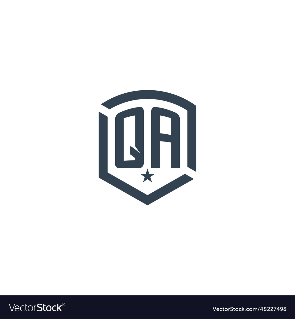 Monogram qa star shield logo design inspiration Vector Image Monogram qa star shield logo design inspiration