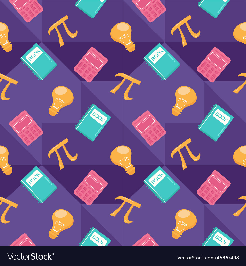 Pi day seamless pattern design with mathematical
