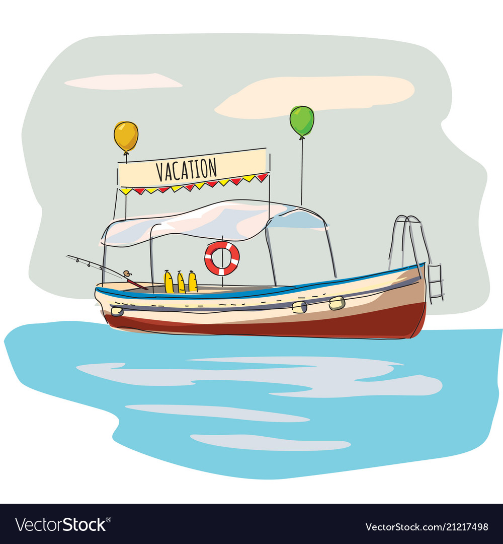 Pleasure boat seascape resort beach rest Vector Image