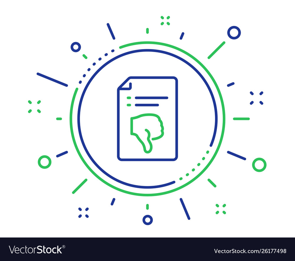 Reject file line icon decline document sign