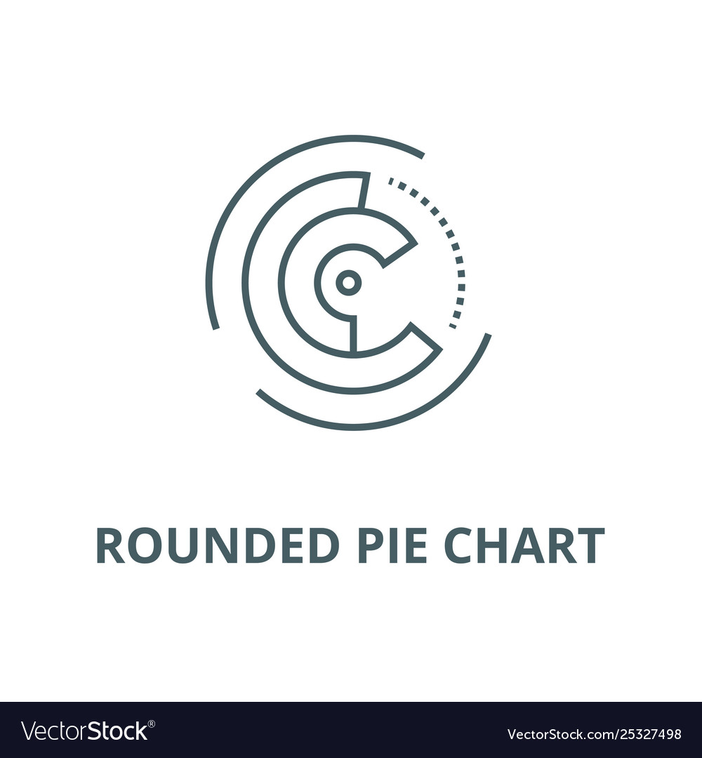 Rounded pie chart line icon linear concept