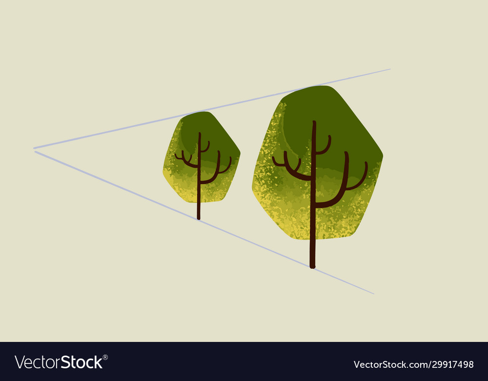 Trees in perspective with lines