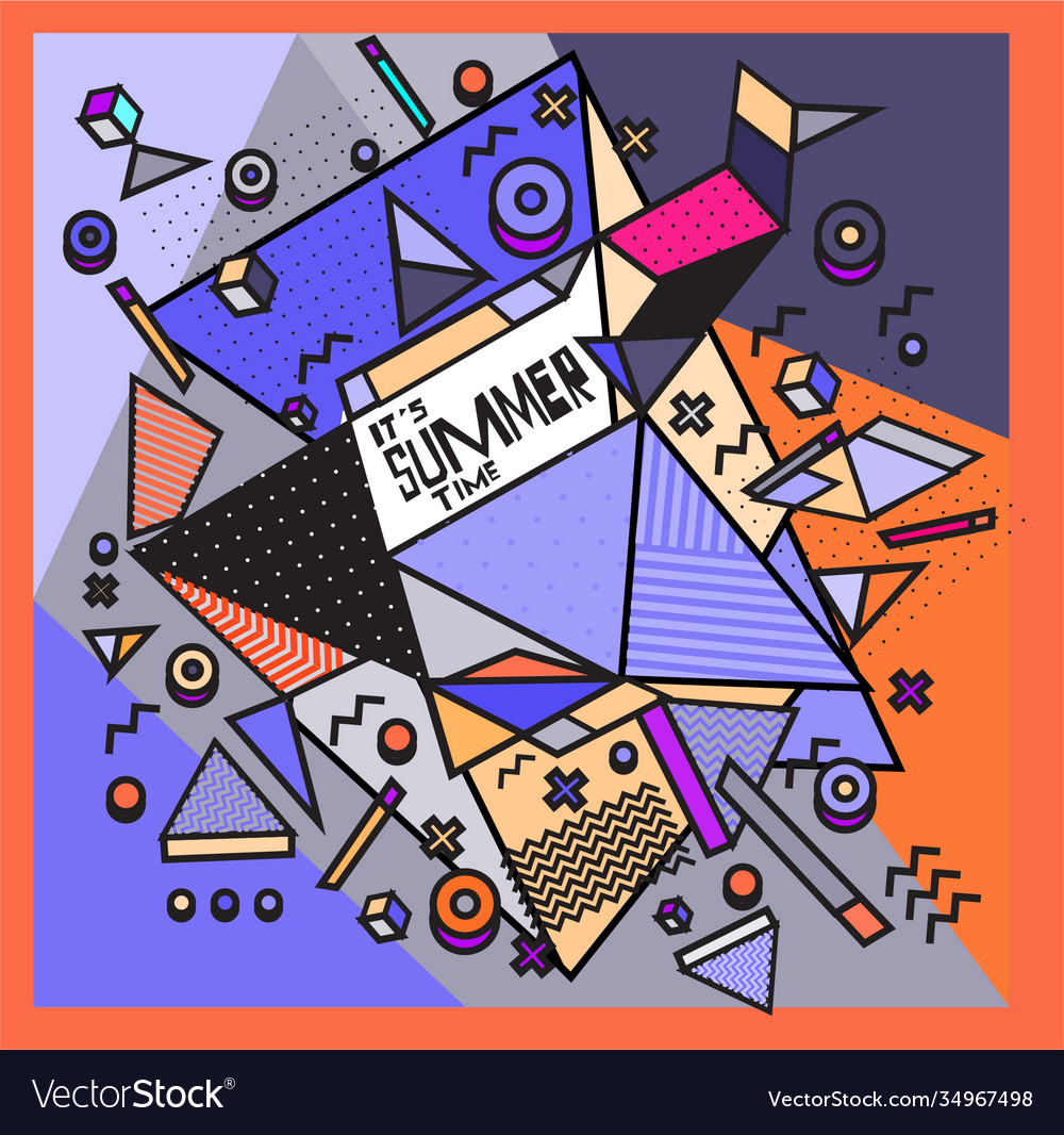 Triangle geometric forms for summer design event vector image Triangle geometric forms for summer design event