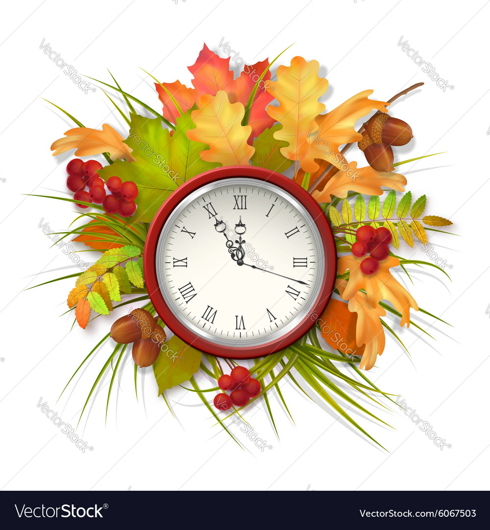 Autumn Leaves and Clock