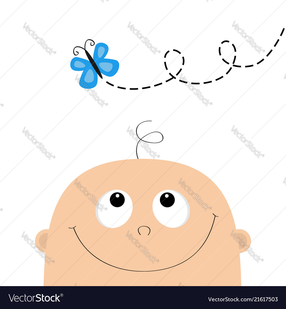 Baby Shower Greeting Card Template Kid Face Vector Image