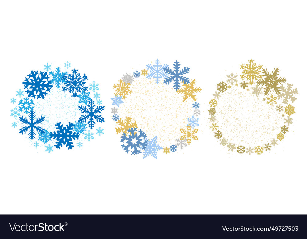 Christmas wreath of snowflakes set beautiful