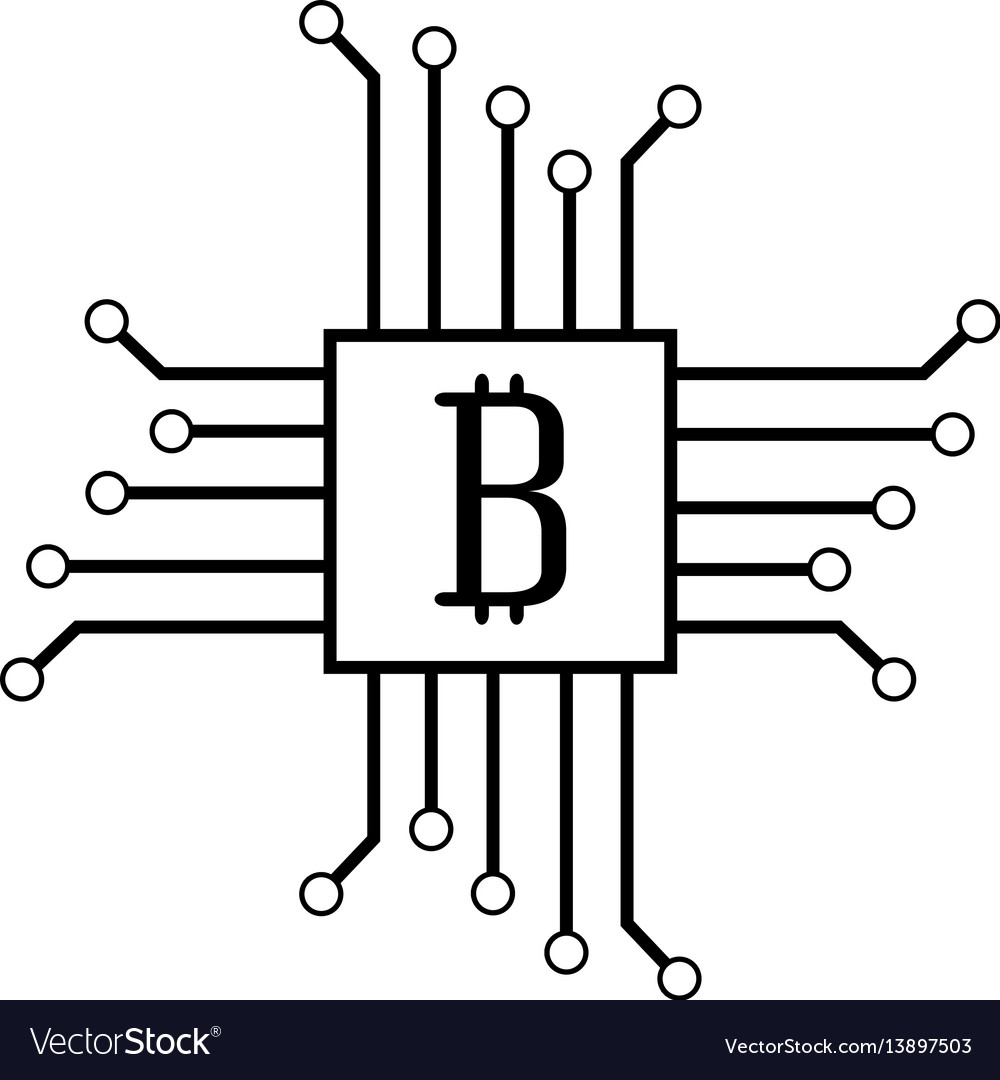 Circuit with bitcoin icon