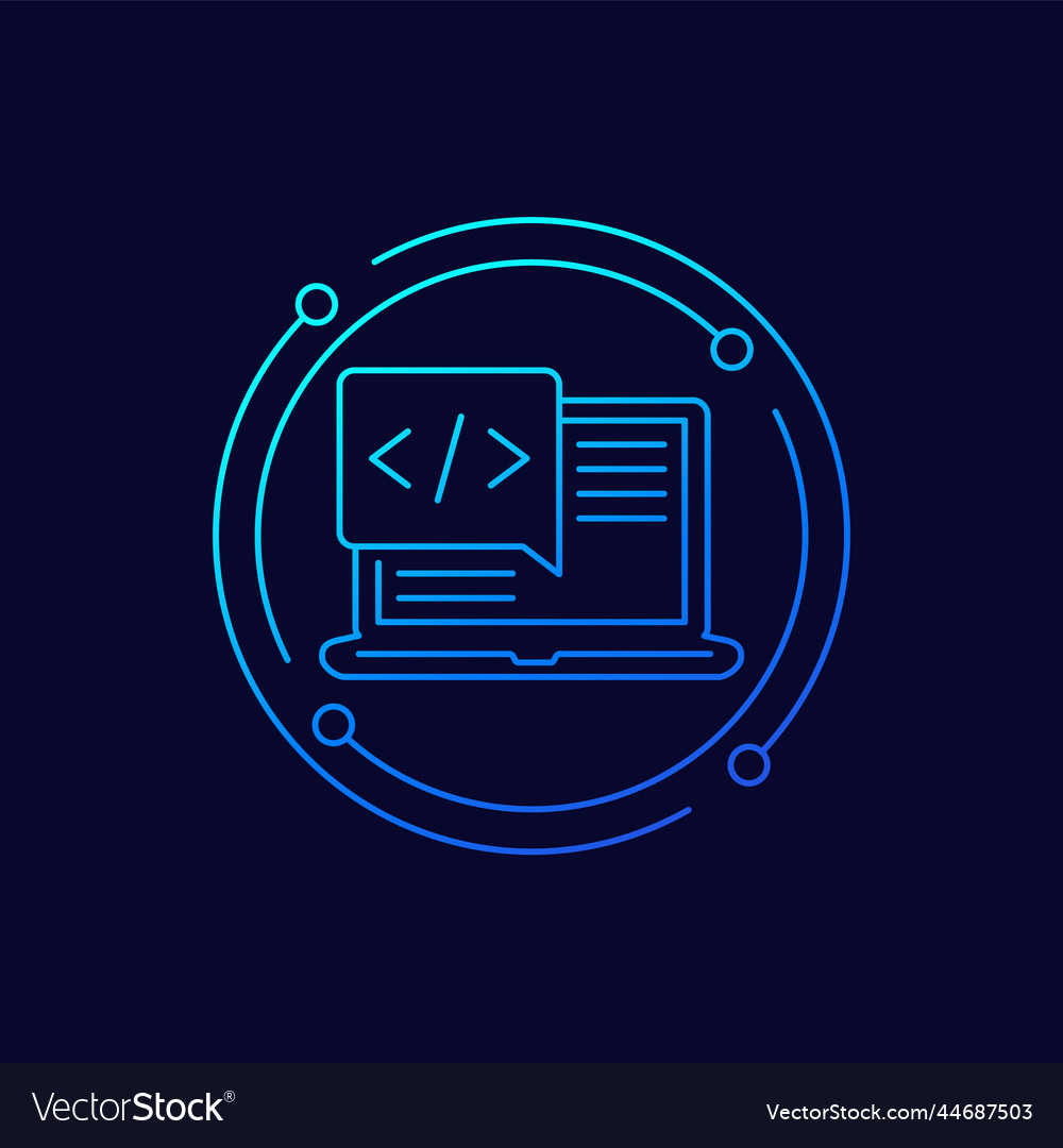 Coding Line Icon - Web Development