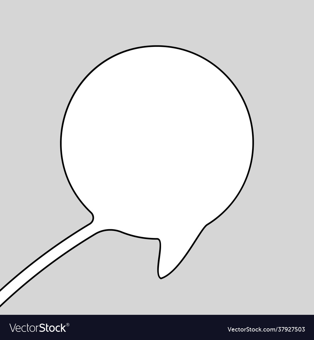 Continuous line drawing round speech bubble vector image Continuous line drawing round speech bubble