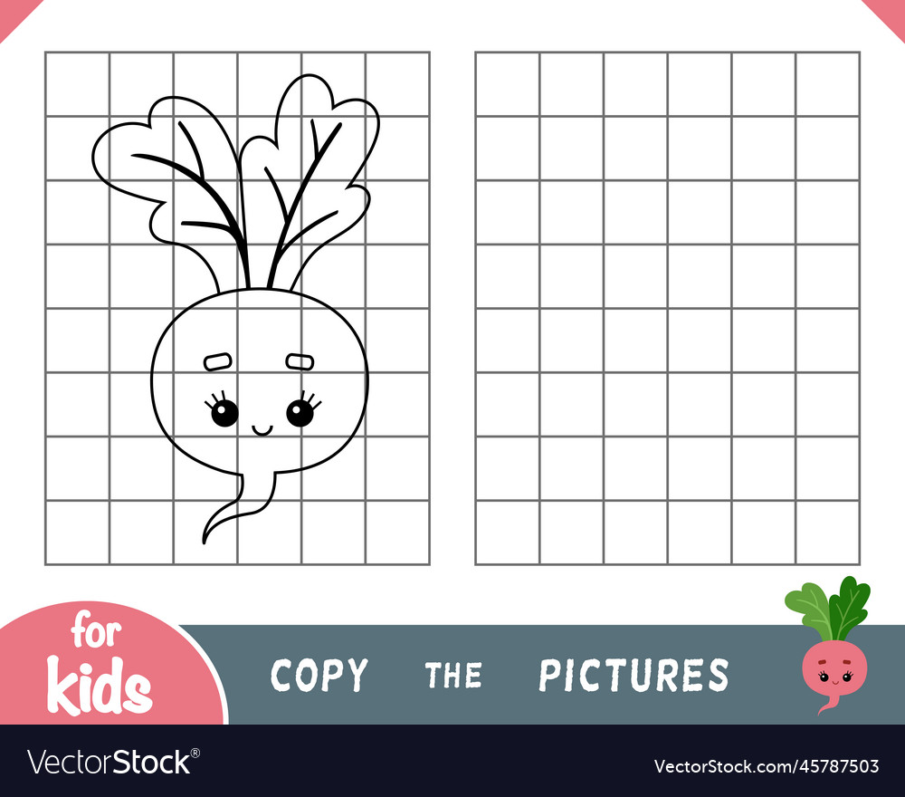 Kopieren Sie das Bild Spiel für Kinder Radieschen