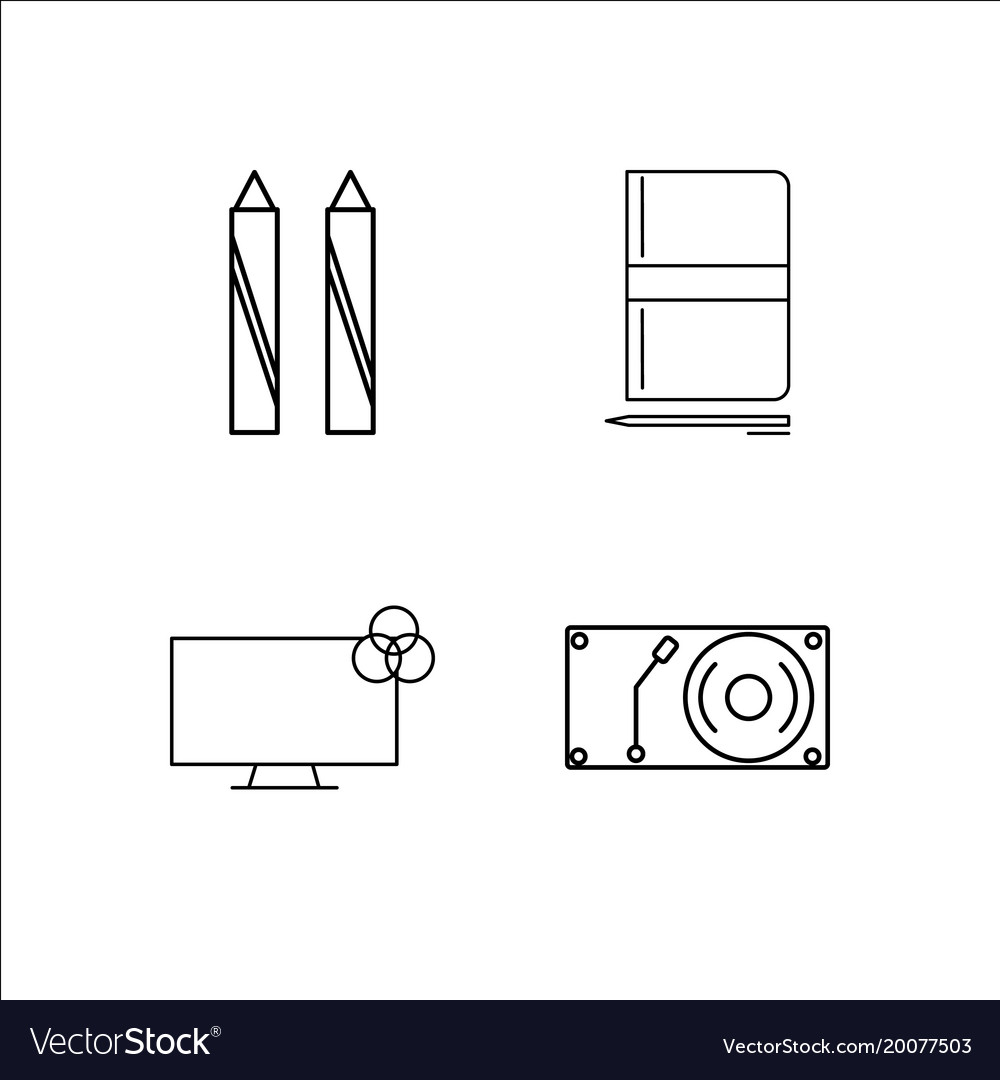 Design und Studio einfache lineare Icon-Setsimple