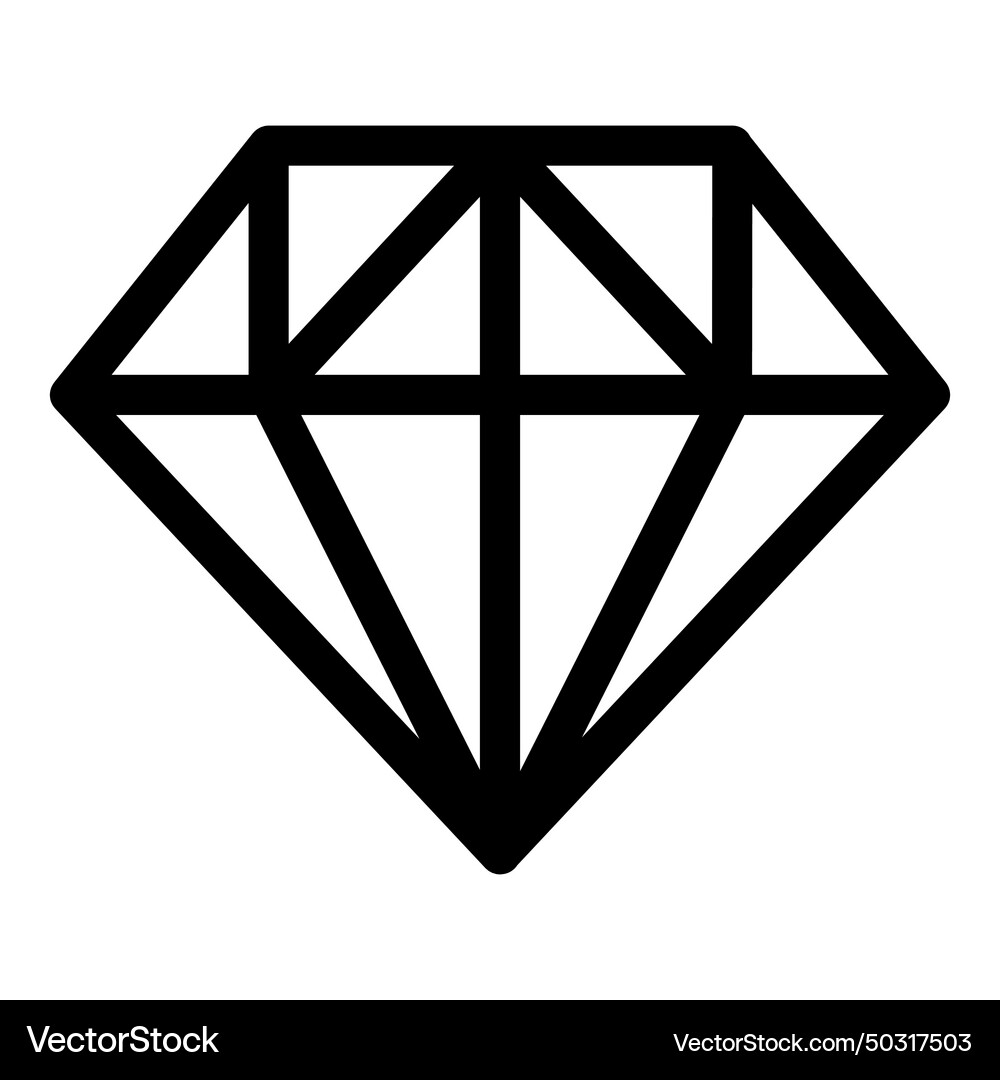 Diamond gemstone jewelry flat icon isolated Vector Image
