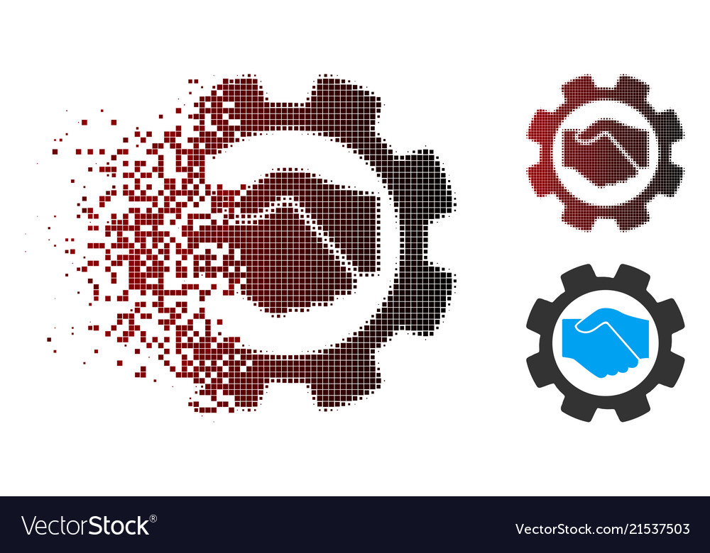 Dissipated pixel halftone smart contract setup Vector Image Dissipated pixel halftone smart contract setup
