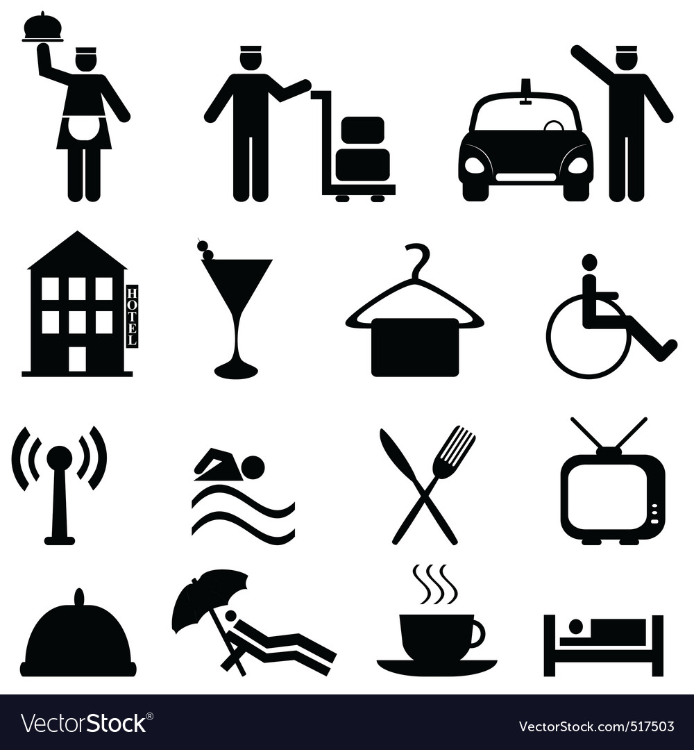 hotel icons royalty free vector image vectorstock hotel icons