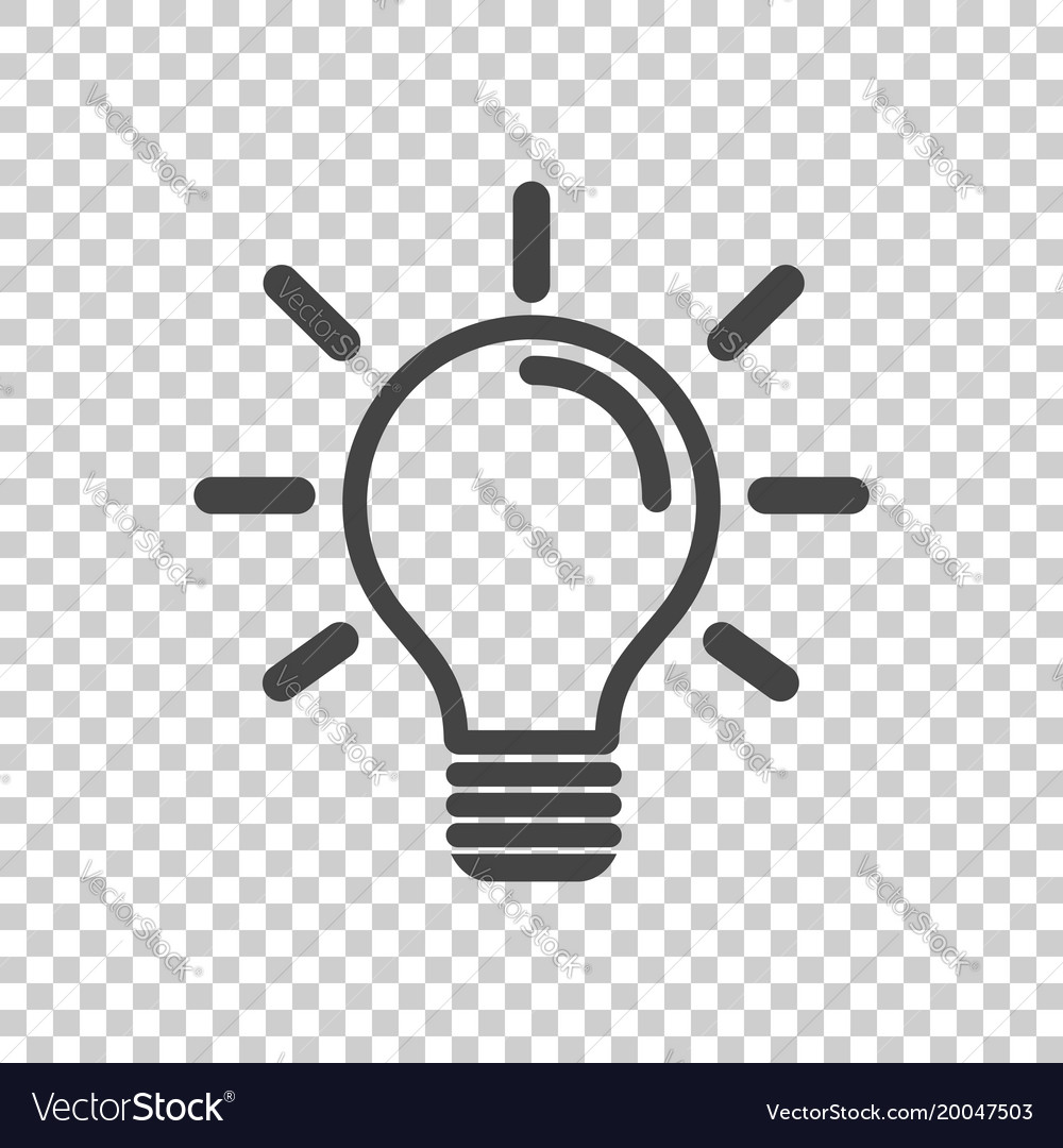 Light bulb icon in isolated background idea flat