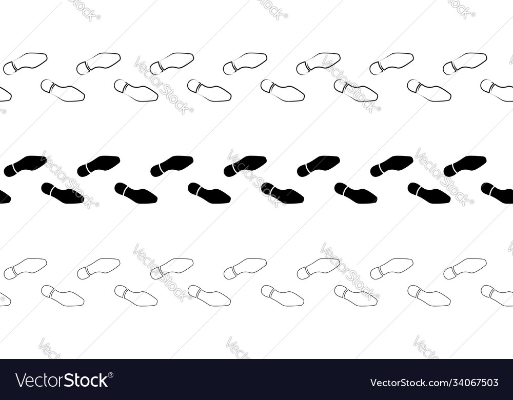 Man footprints classic boot way 1 Vector Image Man footprints classic boot way 1