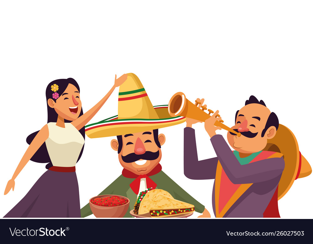 Mexican traditional culture icon cartoon Vector Image