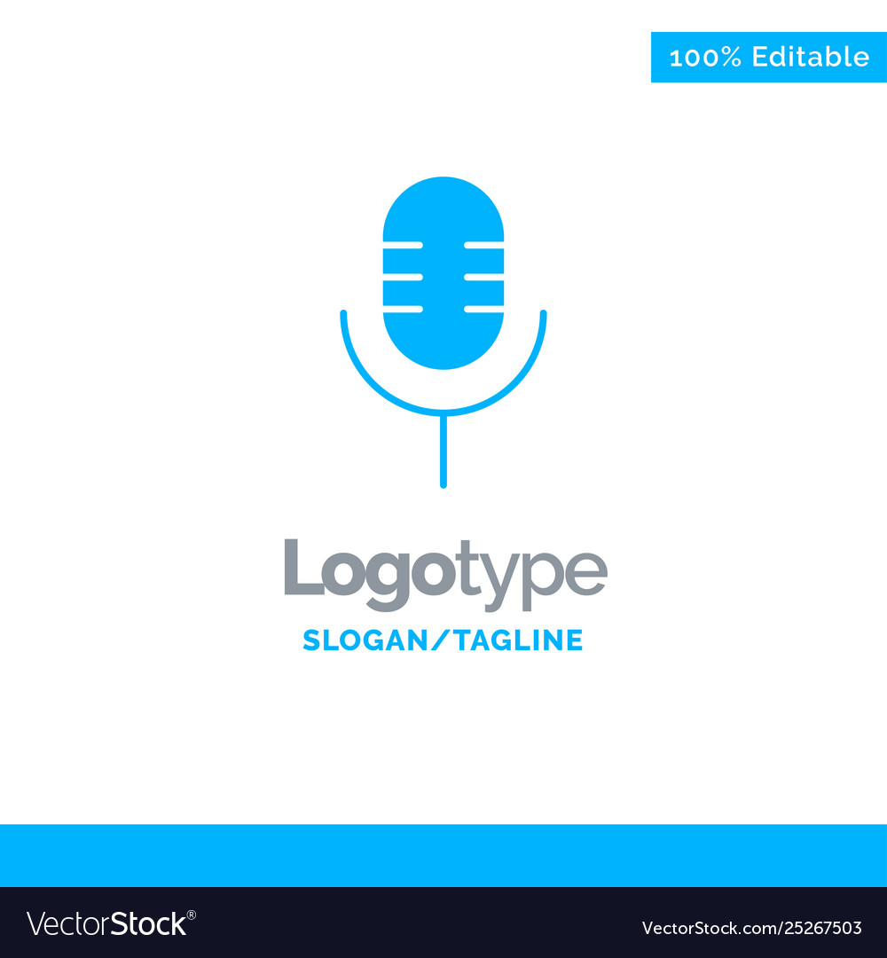 Mic Mikrofon Sound Show blau solide Logo vector image Mic Mikrofon Sound Show blau solide Logo