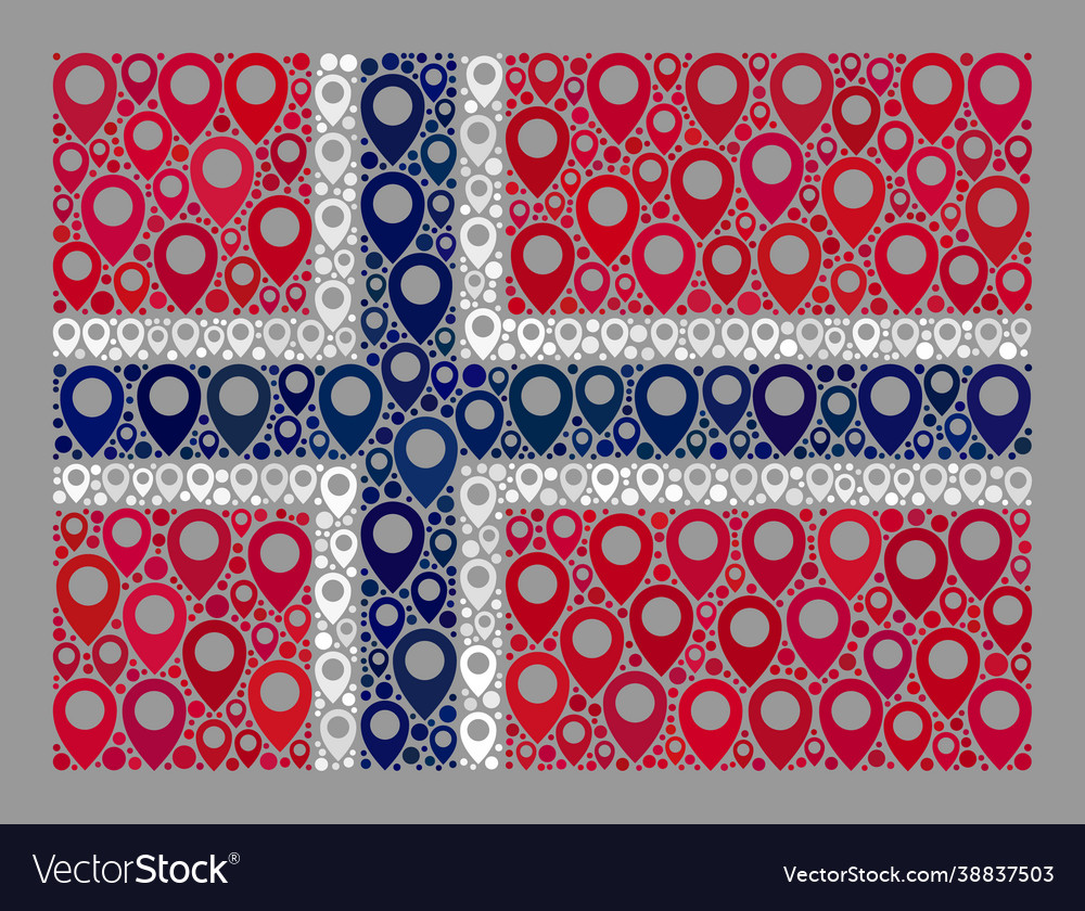 Navigation norway flag - mosaic cursor items vector image Navigation norway flag - mosaic cursor items