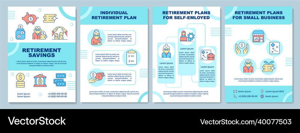 Retirement savings plans brochure template Vector Image