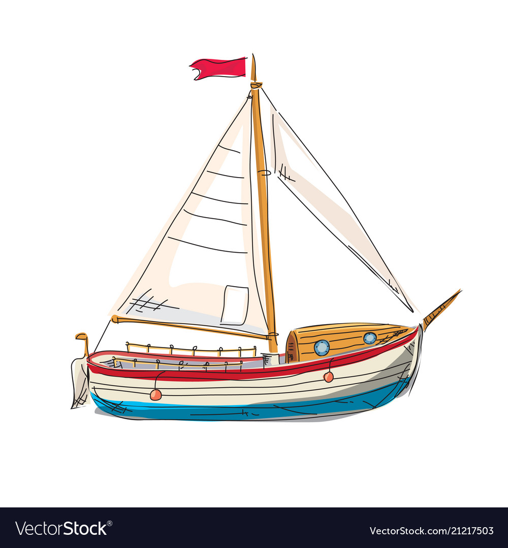 Sailing boat yacht seascape resort beach rest Vector Image