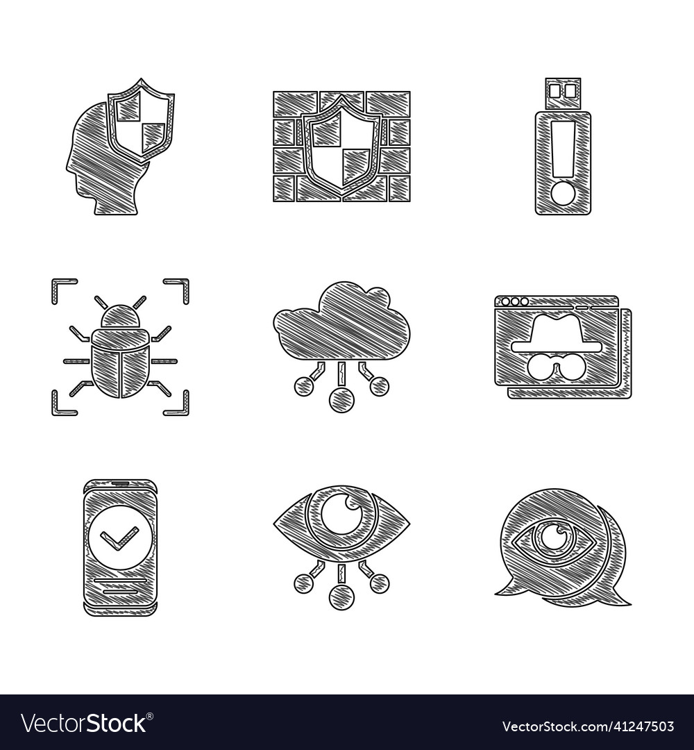 Set internet of things eye scan browser vector image Set internet of things eye scan browser