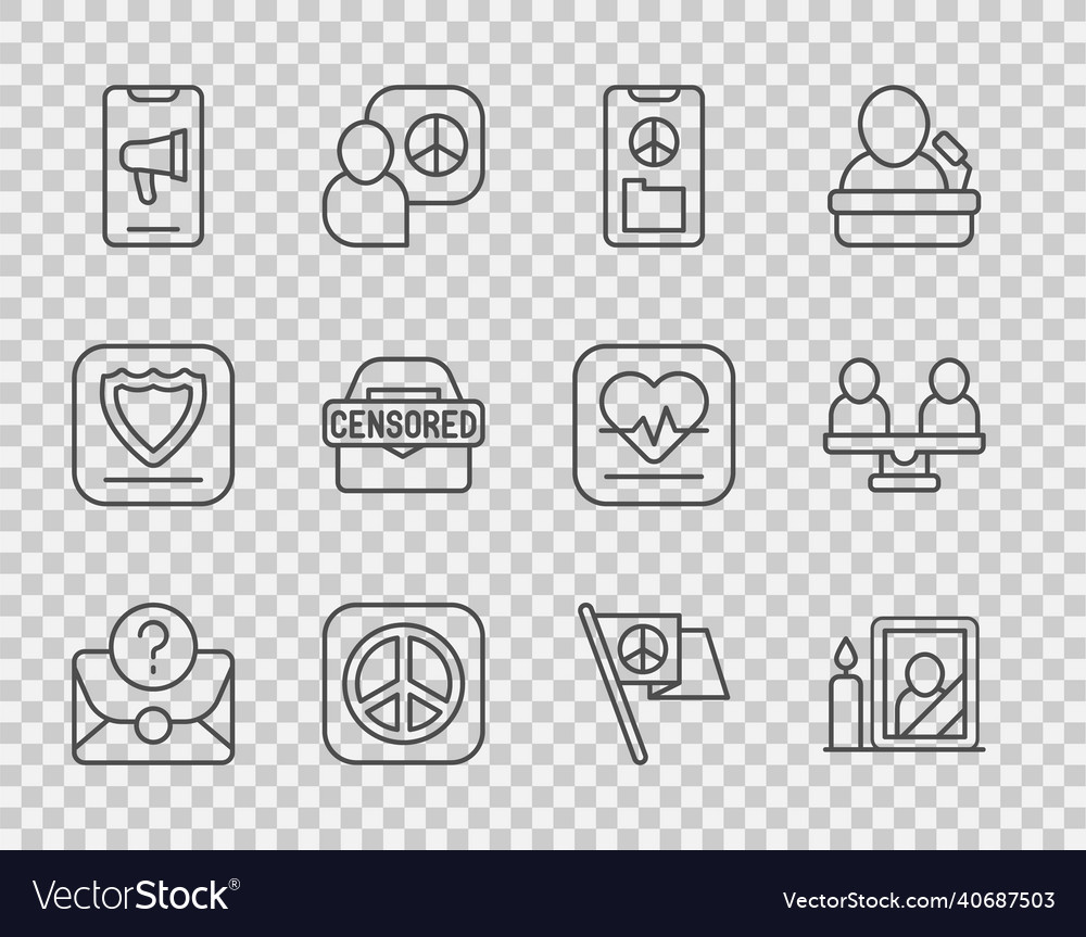 Set line envelope with question mark mourning vector image Set line envelope with question mark mourning