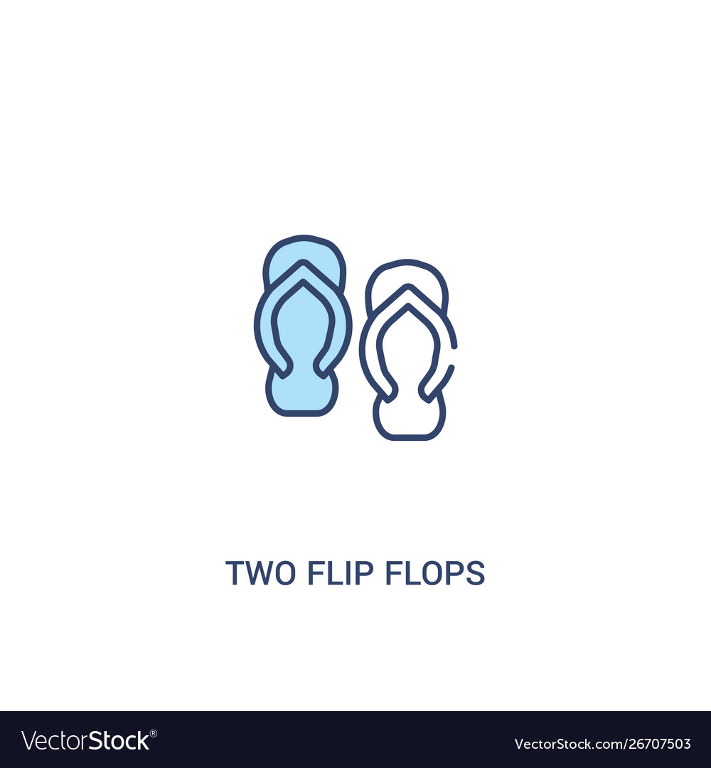 Zwei Flip-Flops Konzept 2 farbige Icon einfache Linie