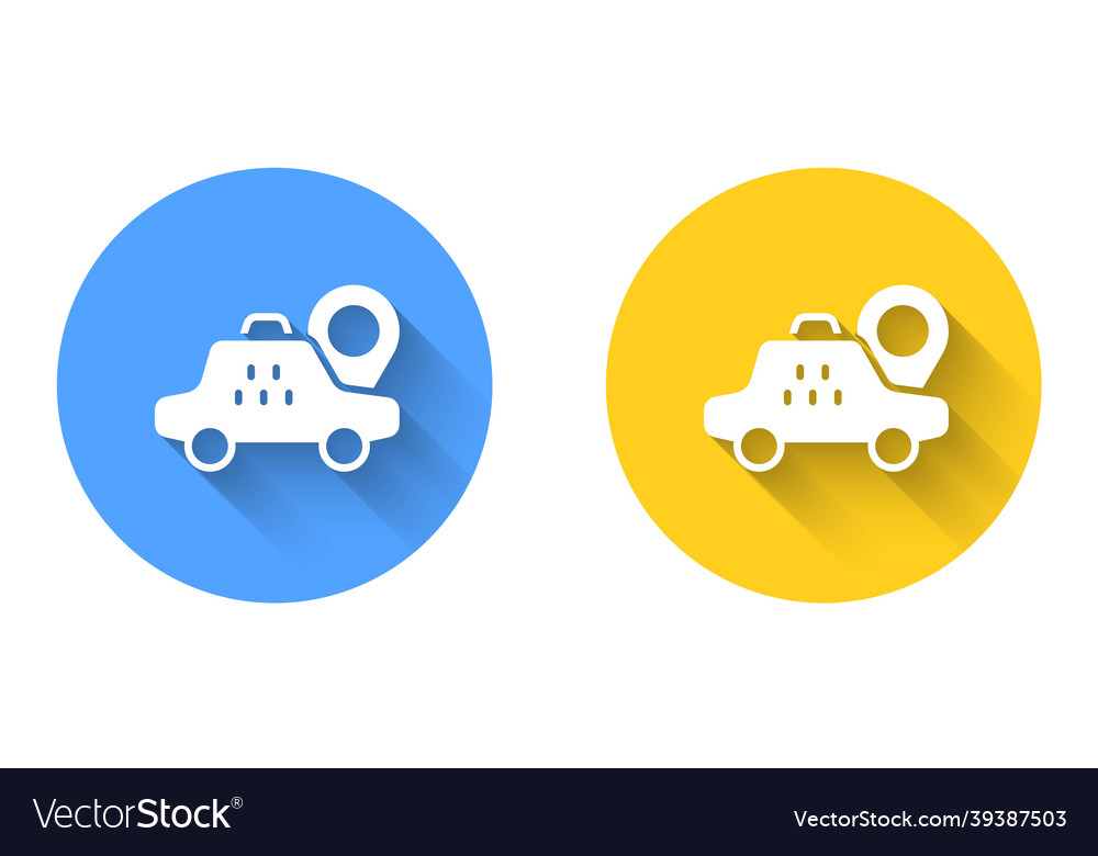 White map pointer with taxi car icon isolated Vector Image White map pointer with taxi car icon isolated